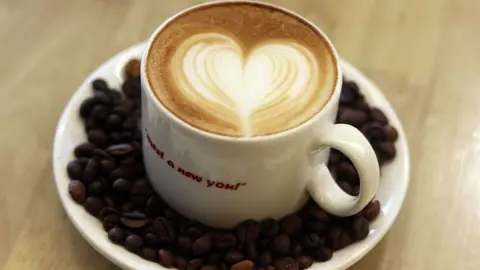 : A latte art is seen at a cafe on the International Coffee Day in Srinagar, Kashmir. International Coffee Day is observed on every 1st of October to celebrate and promote coffee as a beverage, with activities taking place all over the world