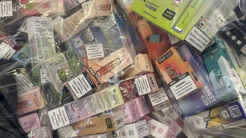 Some of the vapes that were seized 