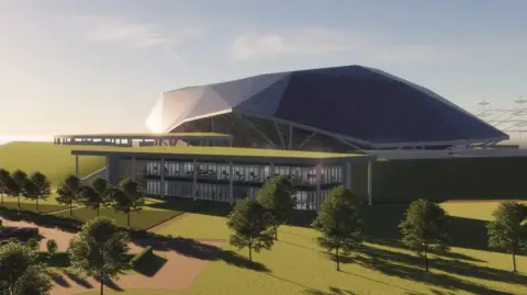 Impresión del artista de Rolls Royce sobre una pequeña estación de energía nuclear