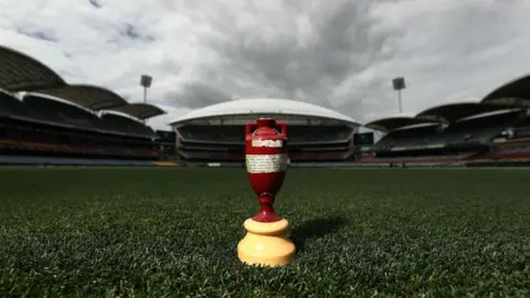 The Ashes urn at the Adelaide Oval