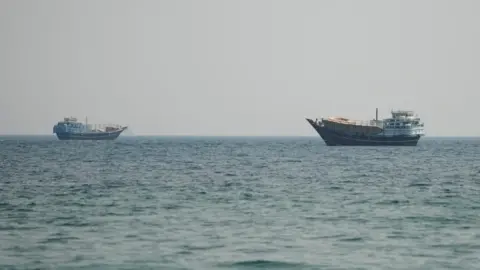 Vessels sail in the Strait of Hormuz. Photo: 12 July 2026