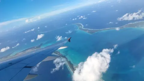 View of Diego Garcia from the level   window