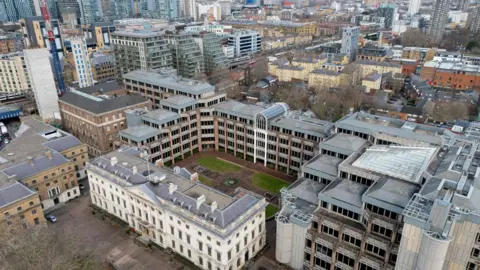 EPA The Royal Mint site aerial view including many white buildings 