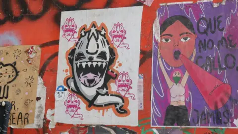 Luis Alvas Posters and stickers on 6th Street, Pueblo, Mexico