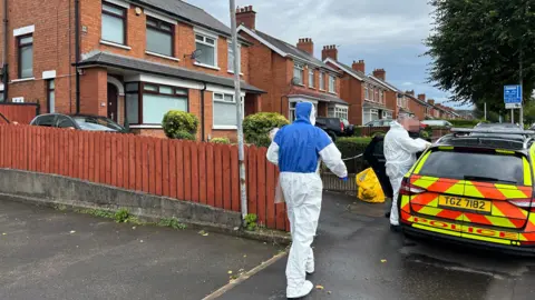 Pacemaker  Forensics and police outside a house in east Belfast 