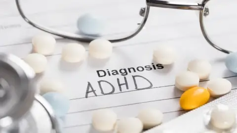 Getty Images A doctor's notepad with the words "Diagnosis ADHD" written on it