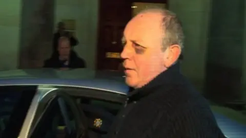 RTE Shows Pearse McAuley with a black eye after being arrested for stabbing his estranged wife