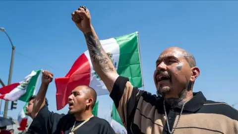 Protesters take to the streets in LA. 