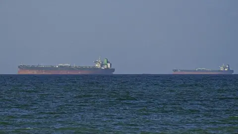 Two tankers heading towards the Strait of Hormuz