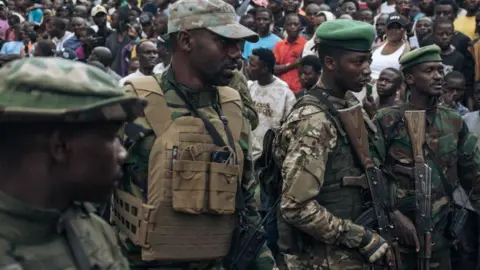 AFP M23 tentara di kota Goma yang ditangkap, di Eastern Dr Kongo. 