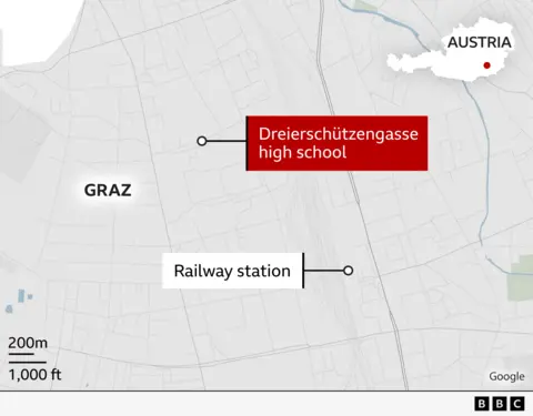 Map showing the location of the school 