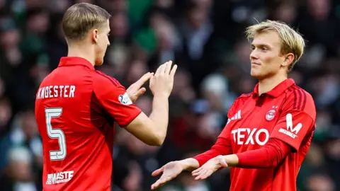 Aberdeen players Mats Knoester and Alexander Jensen