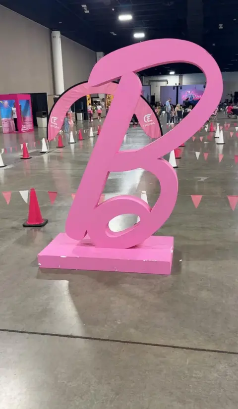 Tara Brooks A giant "B" sign at the Barbie Dream Fest 