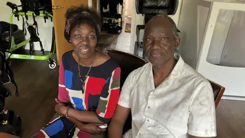 BBC/Hannah Roe Gift's parents Alfred Onen and Rose Okene