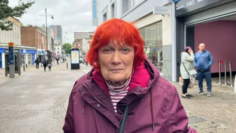 Woman on shopping street
