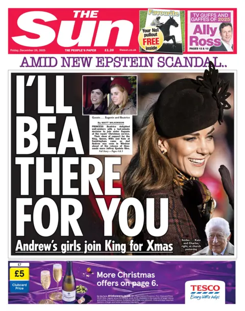 The Sun's main headline is "I'll Bea there for you".