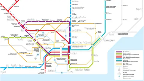 Cardiff Council An outline map of Cardiff's Crossrail project