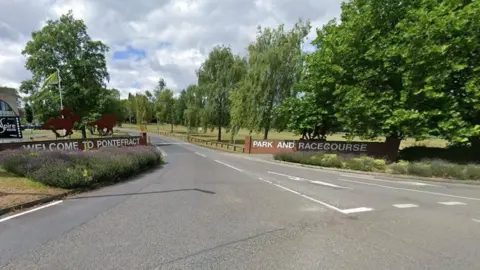The main entrance to Pontefract Park and Racecourse