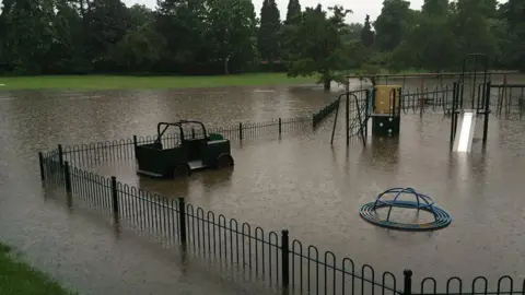 Flooding in Bournville park's play area