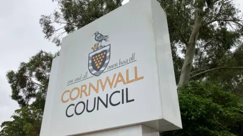 BBC Cornwall Council sign