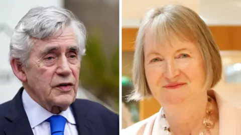 A composite image of Gordon Brown and Harriet Harman