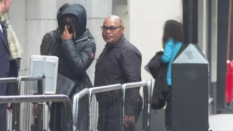 Papa Prosper Kaba arrives at the Old Bailey on Thursday morning 