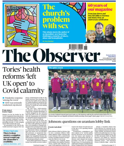 Observer headline reads 