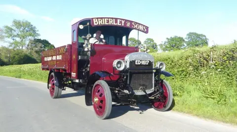 Chailey Classic & Vintage Tractor Club A Thornycroft J-type lorry dating form 1919 being driven by Toby Robinson after restoration