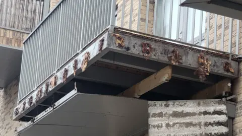 Damaged balcony on Weavers estate