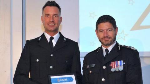 Special constable Dave Christophers and acting chief constable Jim Colwell