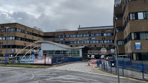 Exterior of Queen's Medical Centre in Nottingham