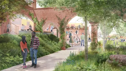 Shropshire Council Artist's impression of new park