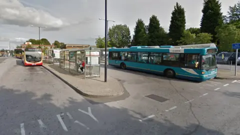 Buses waiting at Swadlincote Bus Station