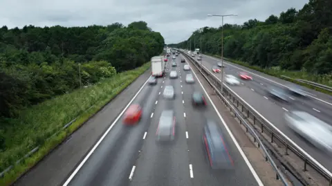 Traffic on a motorway in the UK