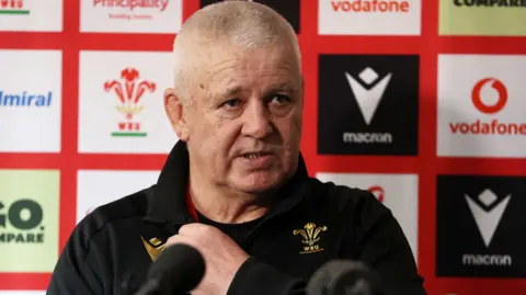 Warren Gatland talks to the media 