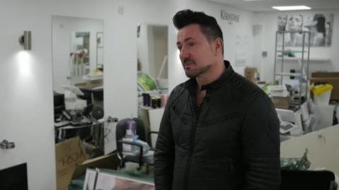 Marcello Marino in his closed hair salon in Ramsgate