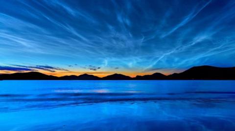 Noctilucent clouds at Horgabost beach in the Western Isles