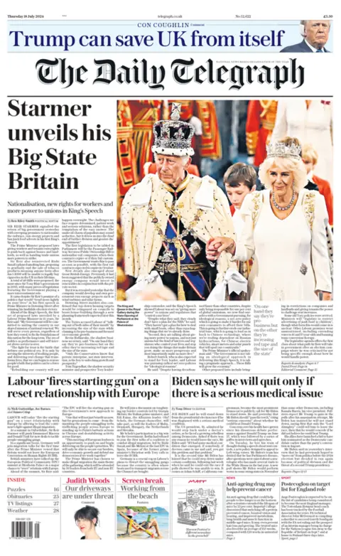 Daily Telegraph front page