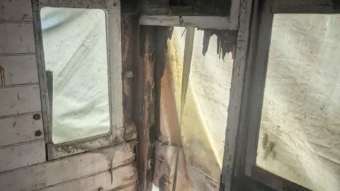 Great Central Railway Rolling Stock Trust Damage inside carriage