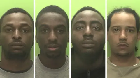 Nottinghamshire Police Left to right: Malcolm Francis, Daniel Francis, Richard Anderson and Ijah Lavelle Moore