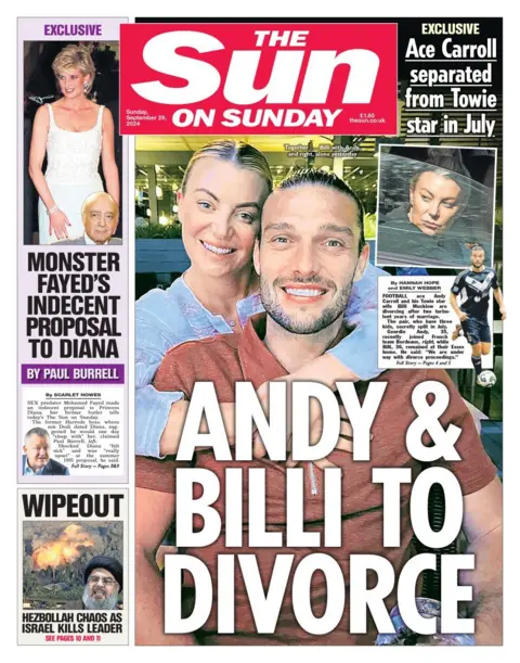 The Sun front page for 29 September