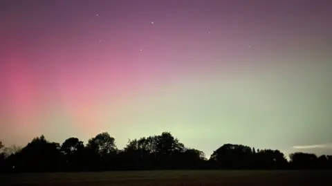 Caroline Alton Thursday's Northern Light display seen in Buckinghamshire