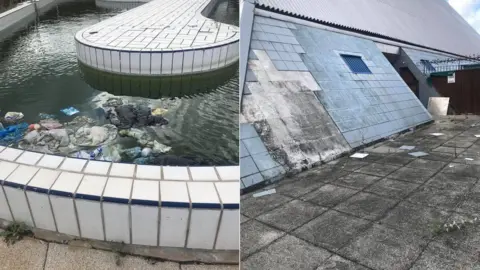 Jenny Codd The outside of Oasis Swimming pool in August 2020