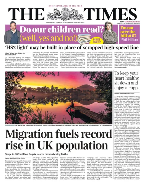 Front page of The Times