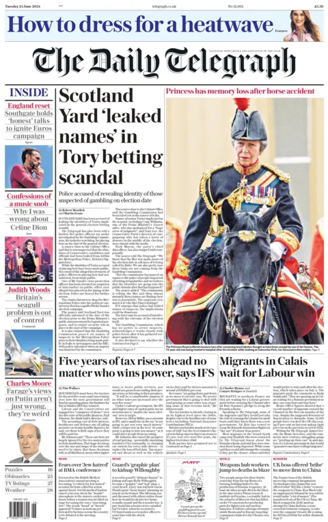 Daily Telegraph: Met Police ‘leaked names of betting-scandal Tories’