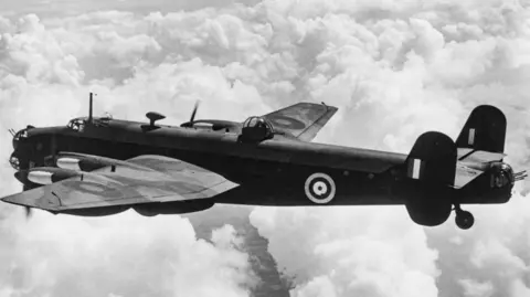 A Handley Page Halifax bomber in flight