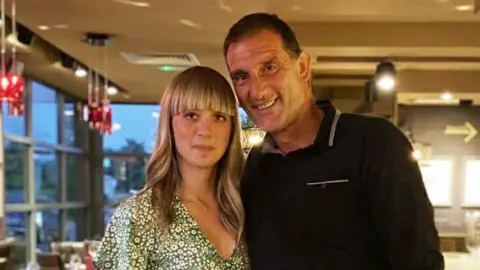 Supplied Kayleigh alongside her dad Russell