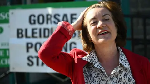 Getty Images Eluned Morgan pictured after voting in her constituency on Thursday