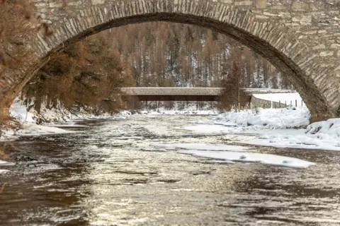 Ben Addy Gairnshiel Jubilee Bridge - the old bridge in the foreground and the new bridge in the background