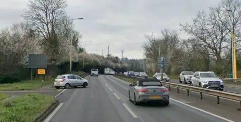 The A3 in Guildford Surrey. It has cars on.